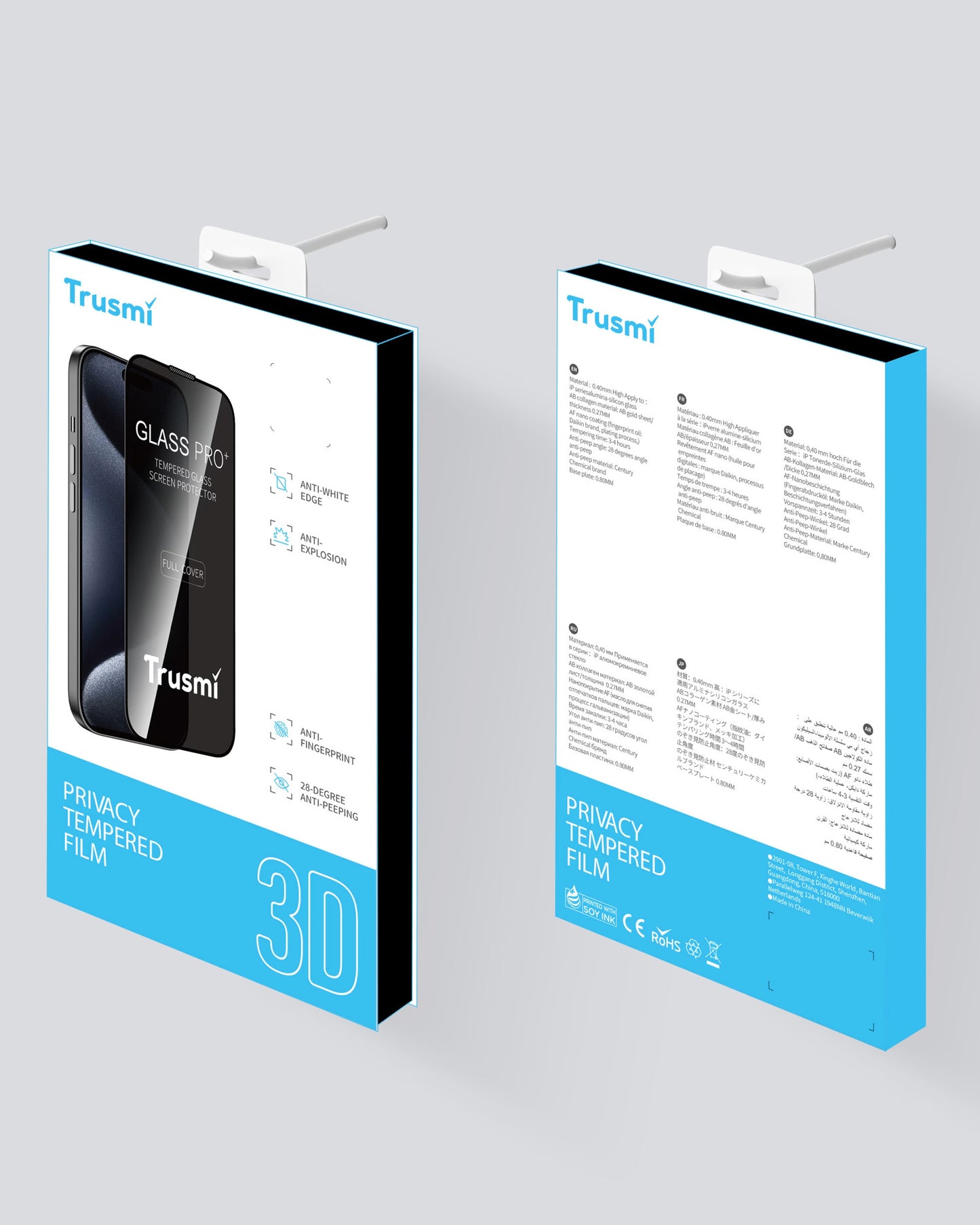 TRUSMI 3D Privacy Tempered Glass for iPhone XS Max | 11 Pro Max 10-Pack
