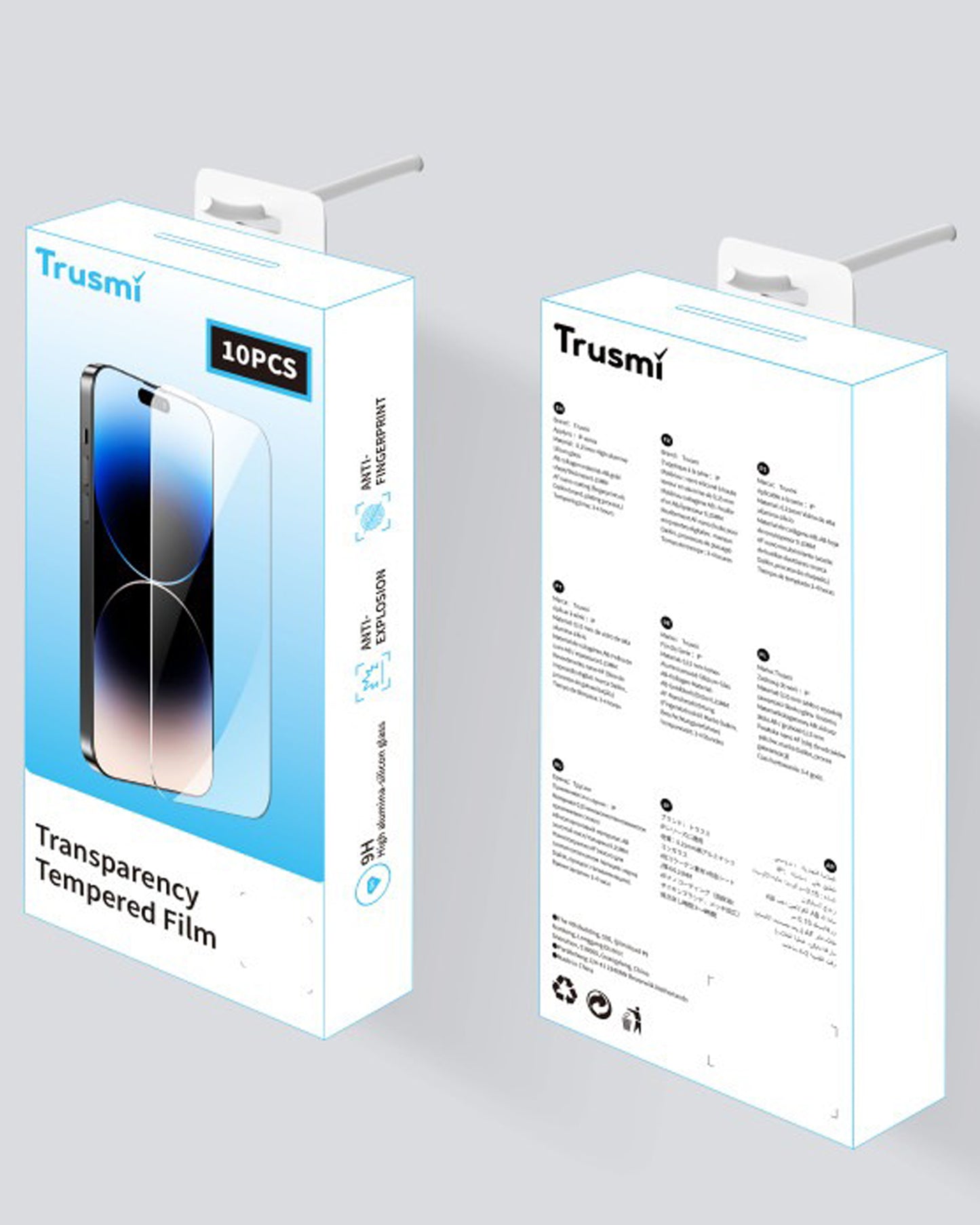 TRUSMI Clear Transparent Tempered Glass for iPhone XS Max | 11 Pro Max - 10-Pack